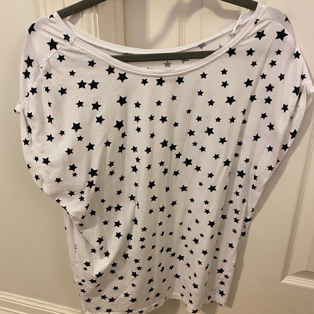 Zara black and white star top